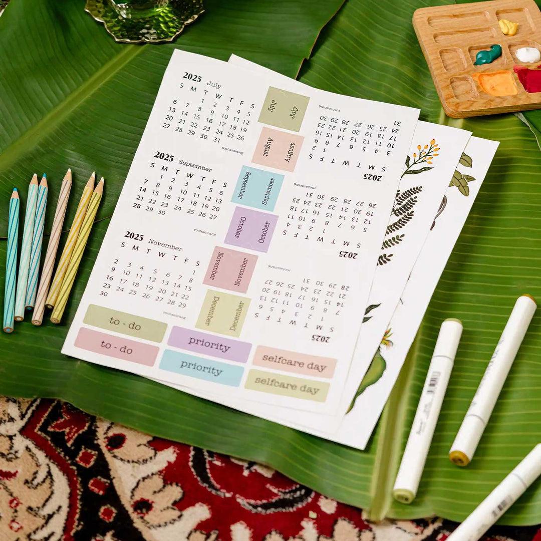 Handmade Gulshan Sticker Sheet For Planners & Calendars