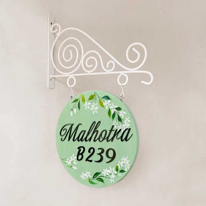 Personalized Double Sided Green Wood & Metal Name Plate