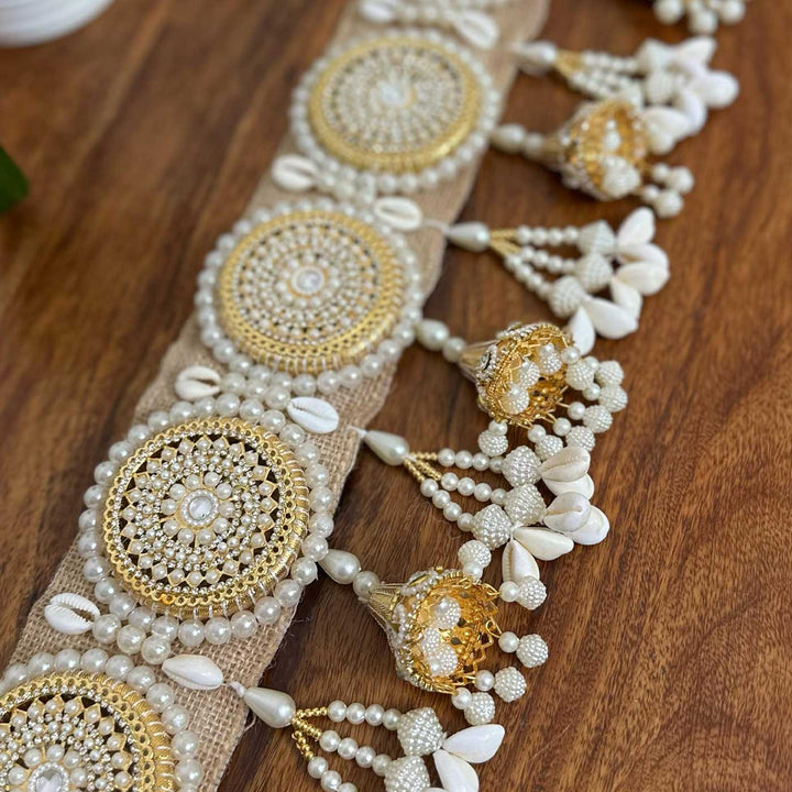 Handmade Beaded Pearl Design Jute Toran
