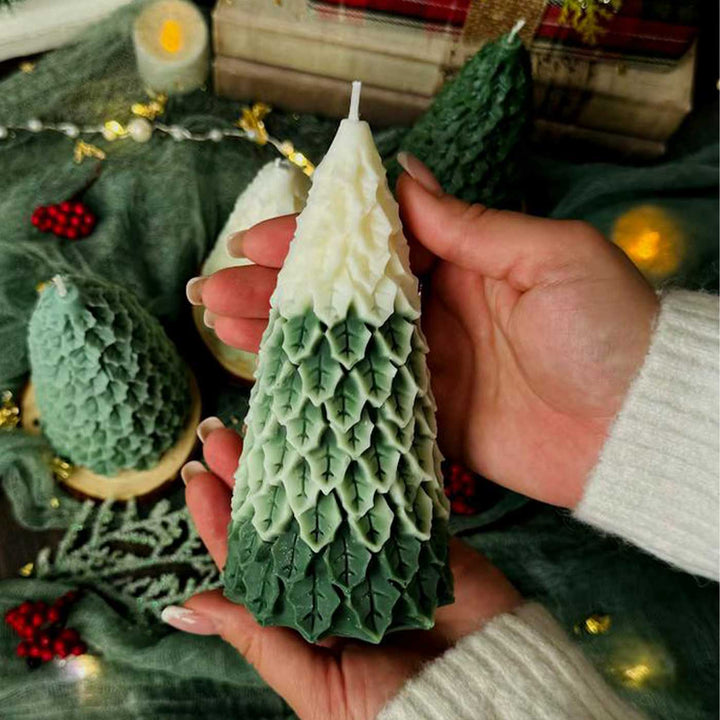 Handmade Pine Tree Soy Wax Candle For Christmas Decoration