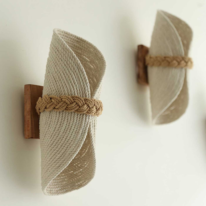 Handmade Macrame Folded Design Cotton Lamp