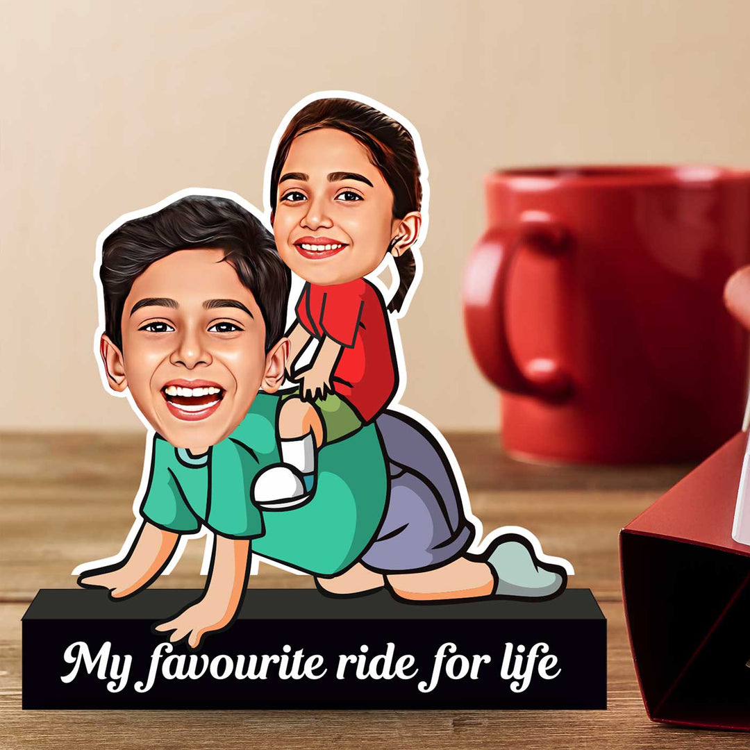 Photo Personalized Printed My Favorite Ride For Life Acrylic Caricature Cutout With Stand