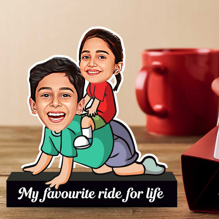 Photo Personalized Printed My Favorite Ride For Life Acrylic Caricature Cutout With Stand