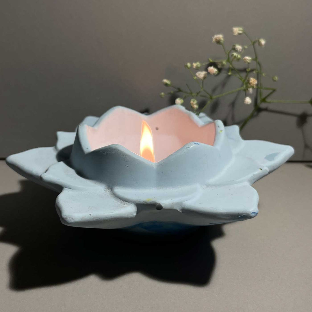 Handmade Radiance Concrete Gift Hamper | Includes 1 Urli, 1 Flower Candle Holder, 4 Succulent