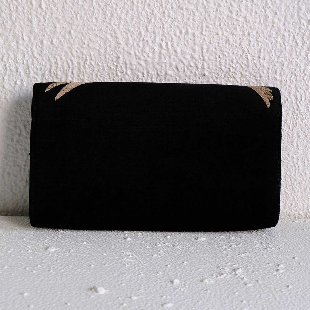 Handmade Embroidered Chloe Bird Design Velvet Sling Bag