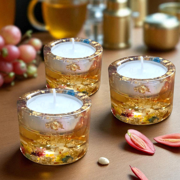 Handmade Cylindrical Resin Tealight Holder
