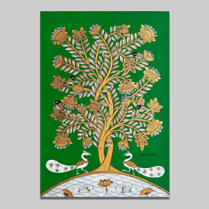 14.5 X 18.5 Inch | Tree Of Life Paper Phad Painting
