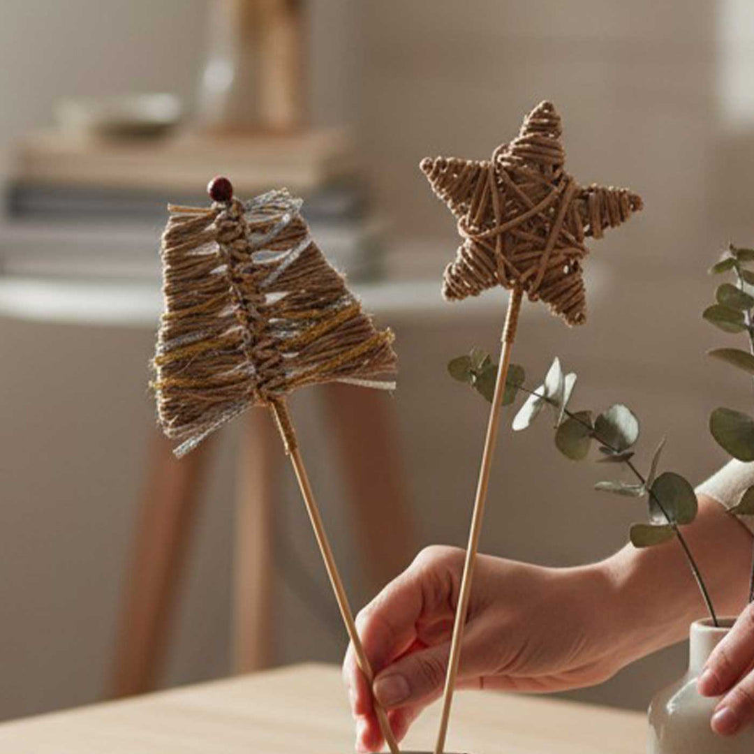 2 Pc | Handmade Merry Star And Frill Tree Sticks