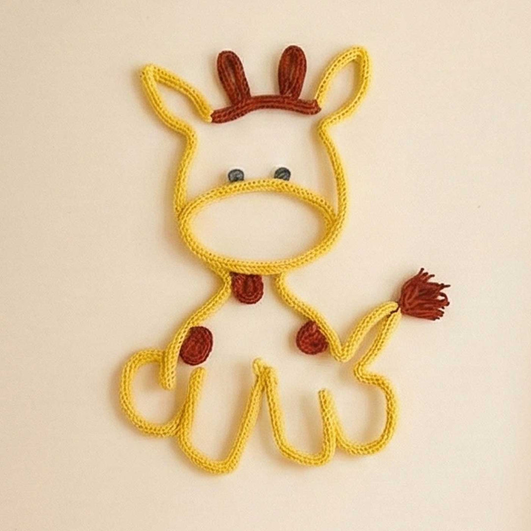 Handmade Knitted Wire Giraffe Hanging For Kids Room Decoration