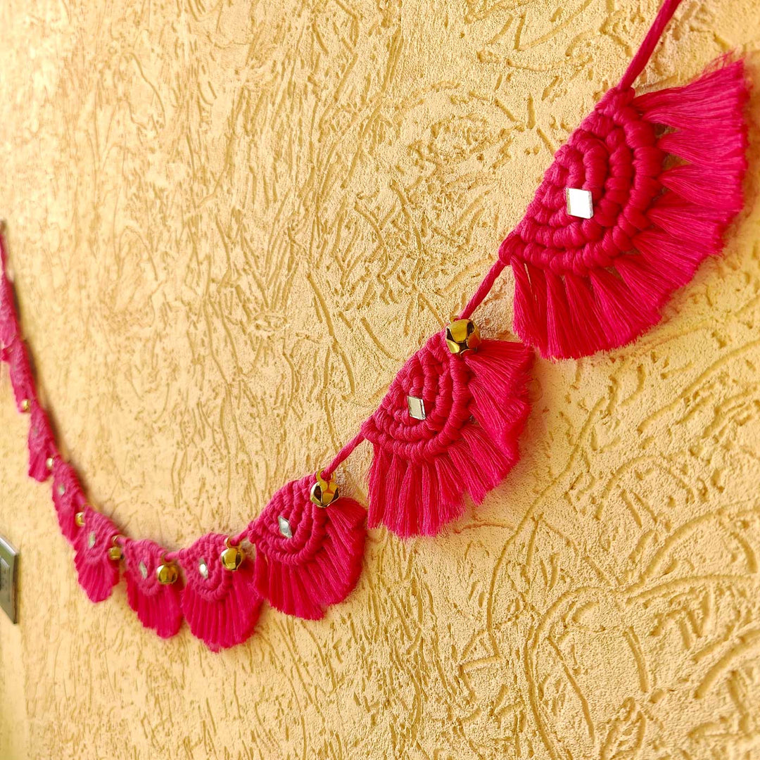 Handmade Macrame Sanskrit Design Cotton Toran
