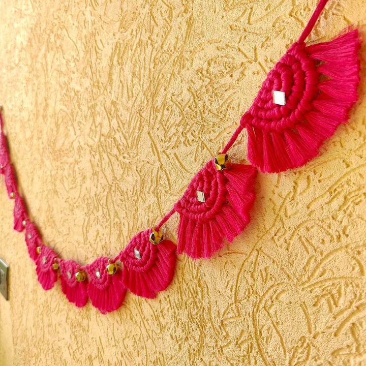 Handmade Macrame Sanskrit Design Cotton Toran