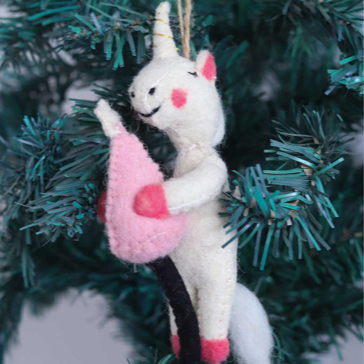 Mrs Melody Unicorn Felt Ornament For Christmas Tree Decoration