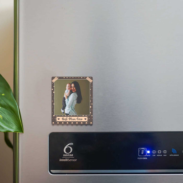 Photo Personalized "Best Mom Ever" Wooden Fridge Magnet