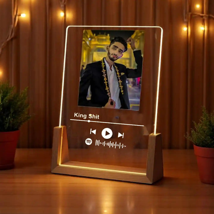 Photo Personalized Printed Music Player Theme Acrylic Table Lamp