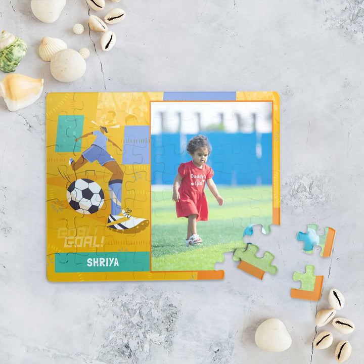Photo Personalized Football Goals Girl Theme Acrylic Puzzle