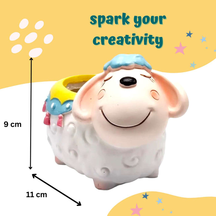 Paint Your Own Sheep Theme Ceramic Planter DIY Kit