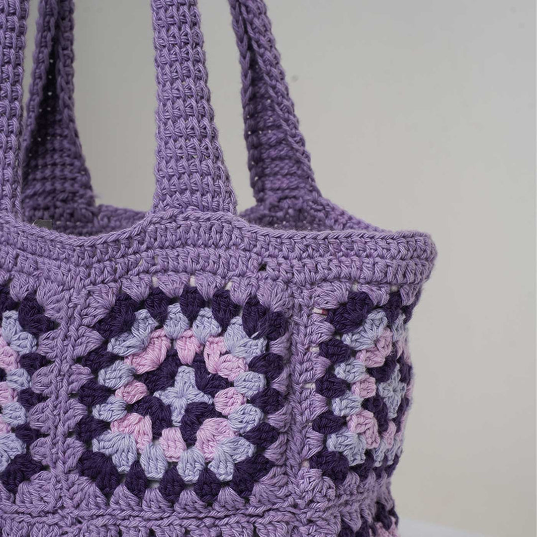 Handmade Crochet The Lavender Cotton Tote Bag