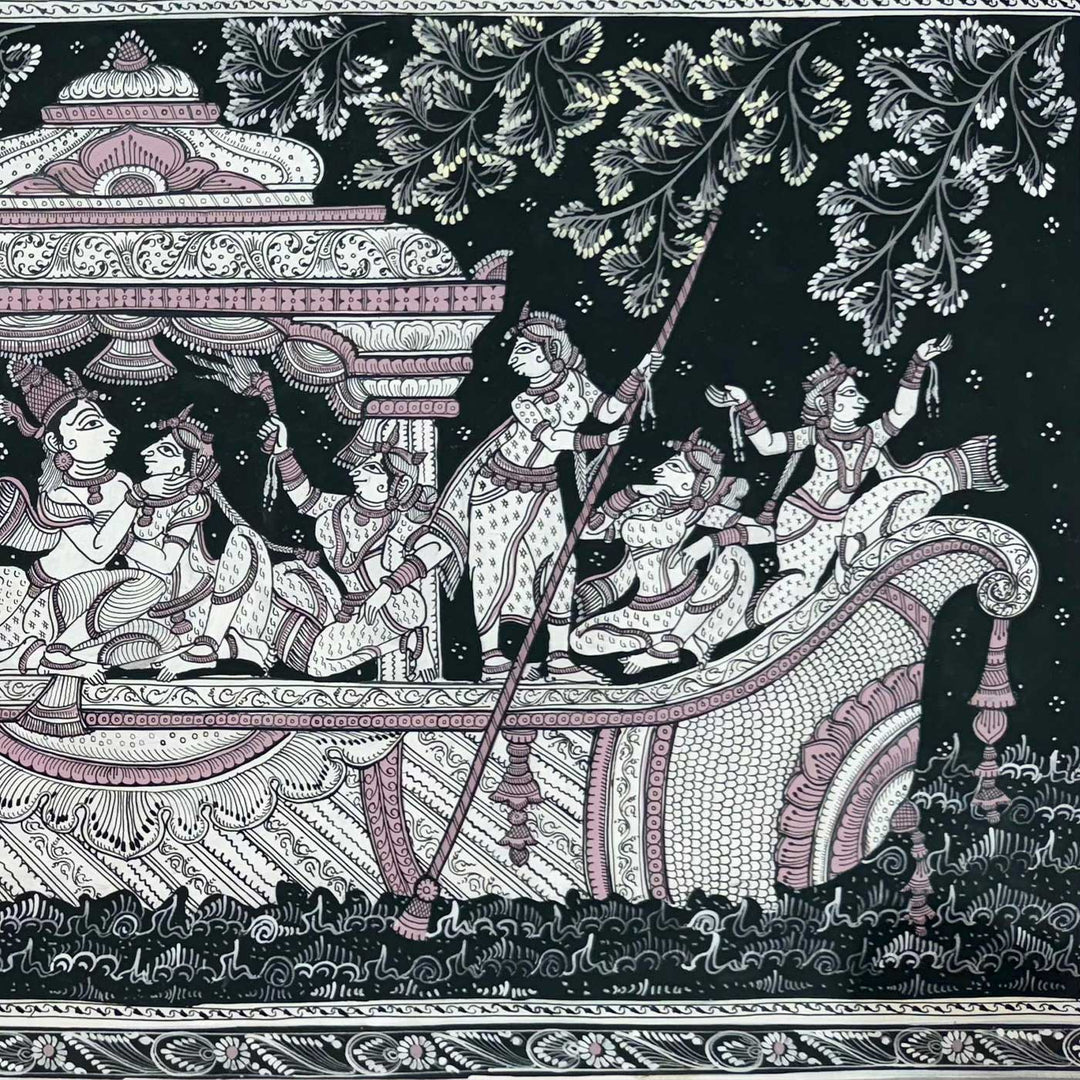 18 X 40 Inch | Handmade Canvas Naukavihaar Painting