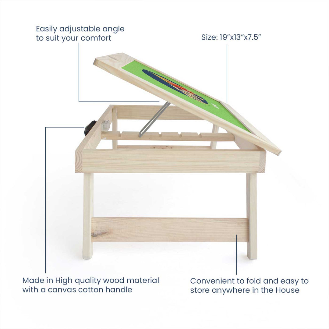 Personalized Cricket Buzz Theme Wooden Foldable Desk