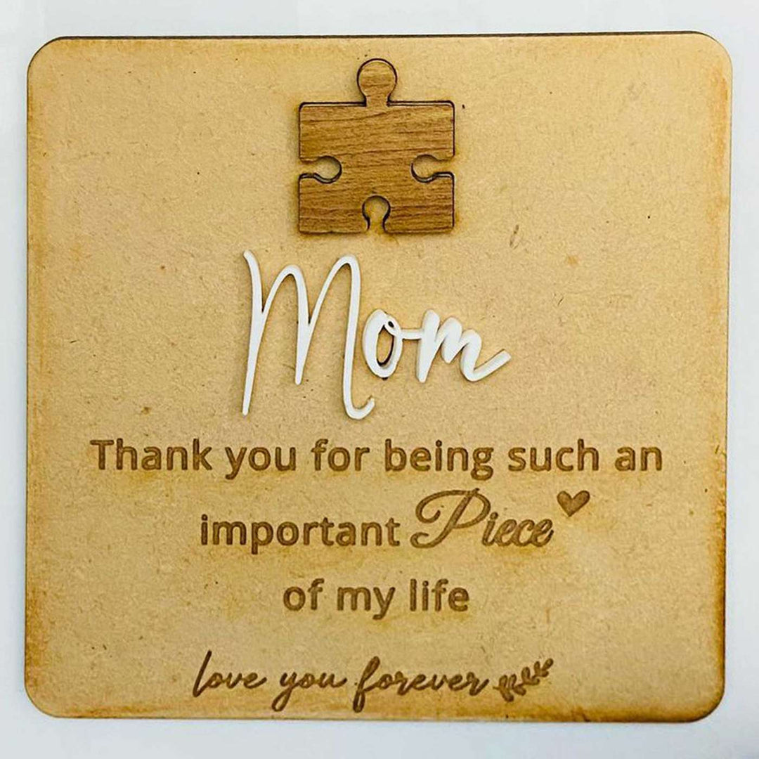 Handmade Puzzle Theme MDF Wood Decorative Plaque For Mothers