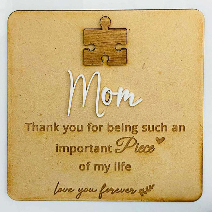 Handmade Puzzle Theme MDF Wood Decorative Plaque For Mothers
