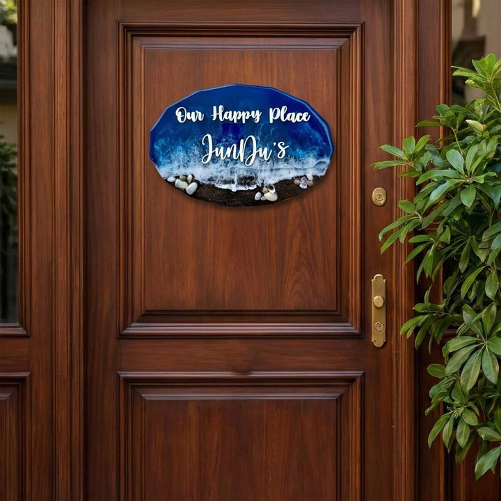 Personalized Oval Beach Theme Resin Name Plate