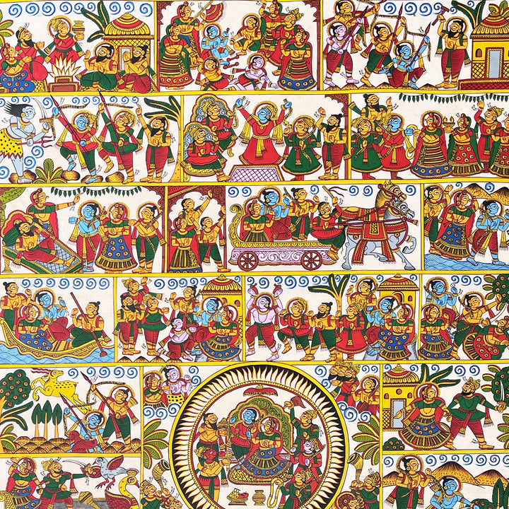 48 X 30 Inch | Ramayana Paper Phad Painting