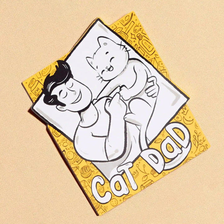 Printed Cat Dad MDF Wood Fridge Magnet