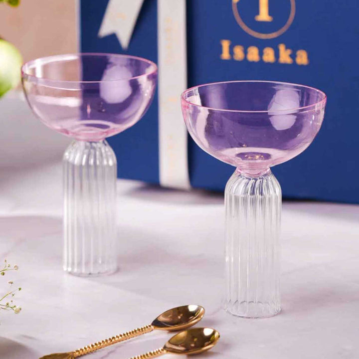 Handmade Blush Dessert, Drinks & Decor Glass Gift Box | Set of 5