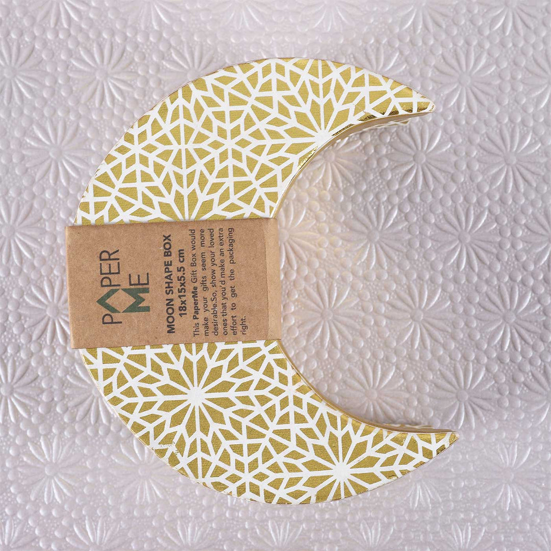 Handmade Mosaic Moon Shaped Paper Gift Box