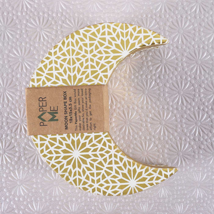 Handmade Mosaic Moon Shaped Paper Gift Box