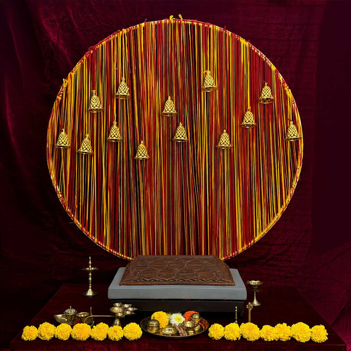 Sacred Thread Circular Backdrop Decor Kit With Nada Chadi & Decorative Bells