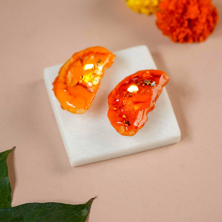 Handmade Gujiya Wax Candle | Set of 2
