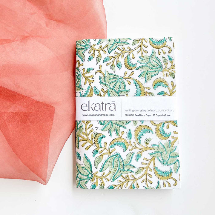 Green Leafy Floral A5 Journal
