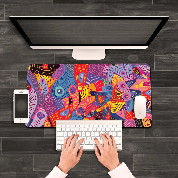 Printed Anti Slippery & Water Resistent Graffiti Theme Desk Mat