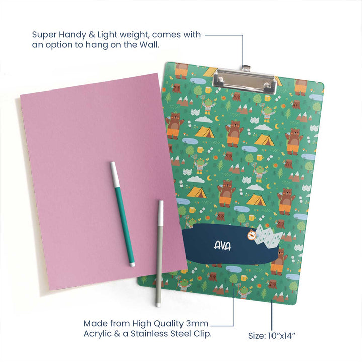 Personalized Into The Wild Theme Acrylic Clipboard