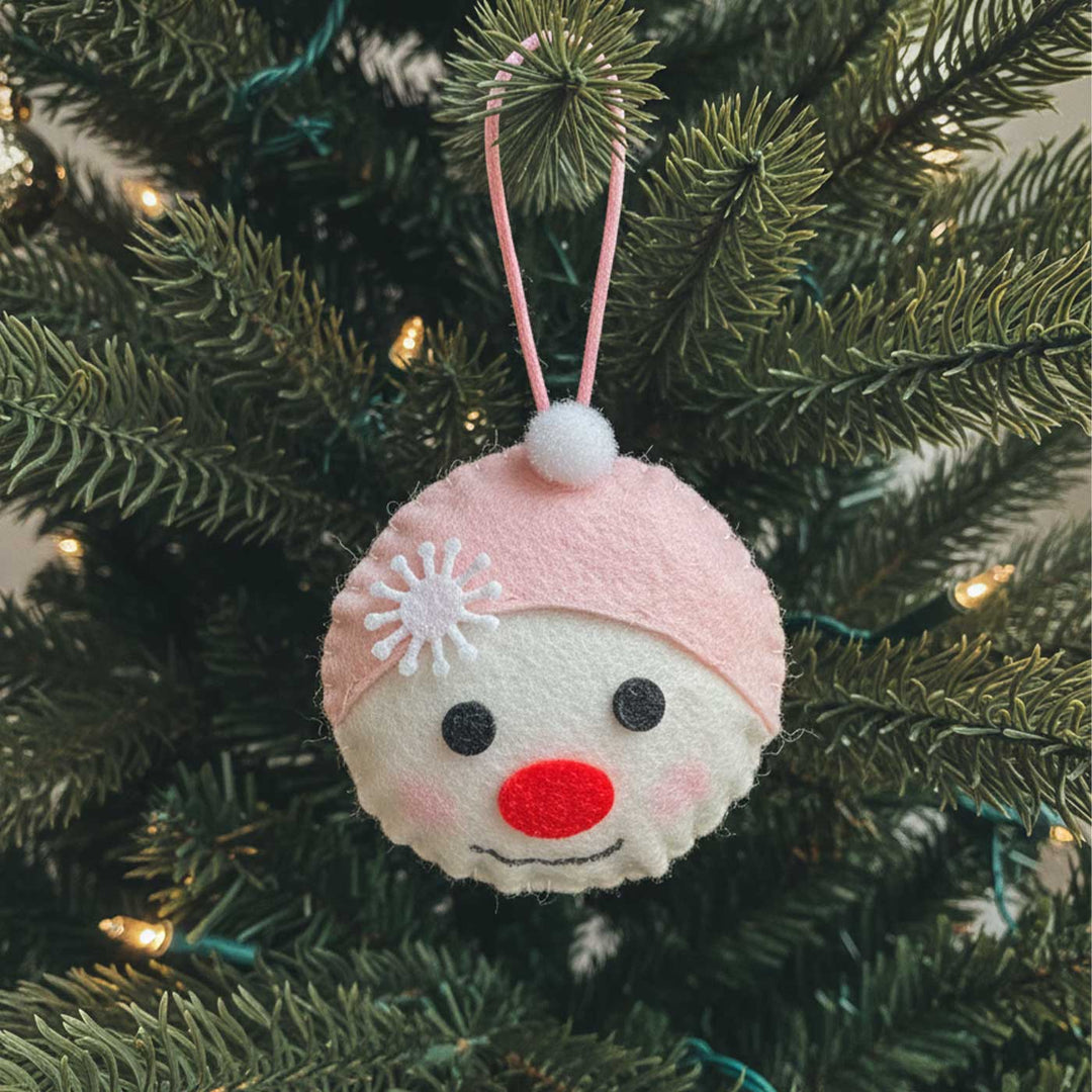 Handmade Felt Snowman Christmas Ornaments