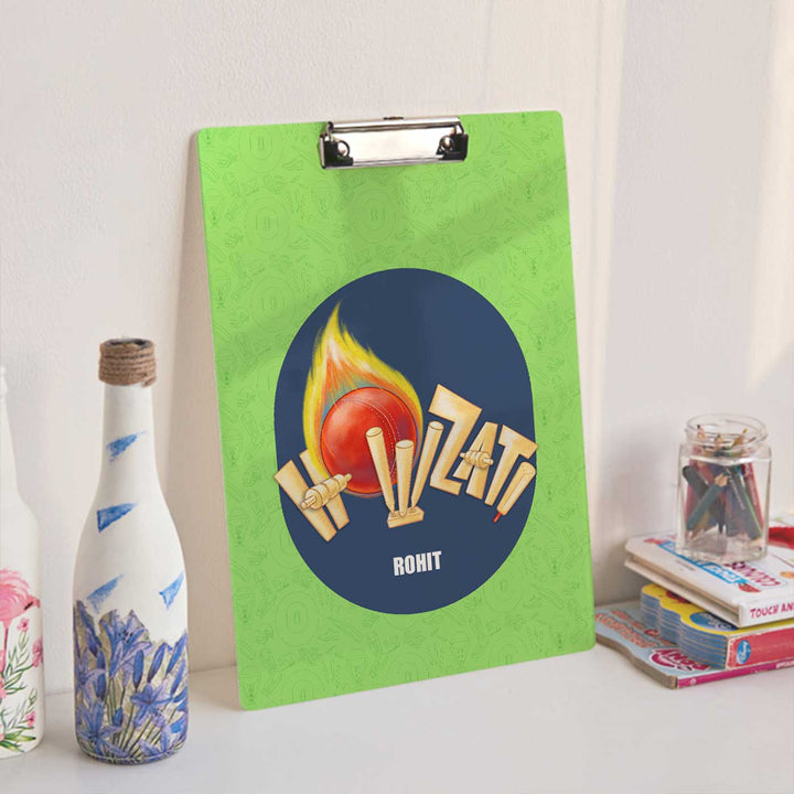 Personalized Cricket Buzz Theme Acrylic Clipboard