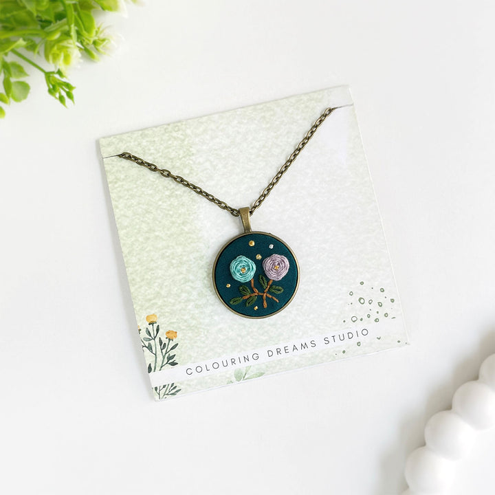 Hand Embroidered Woven Wilds Antique Finish Necklace