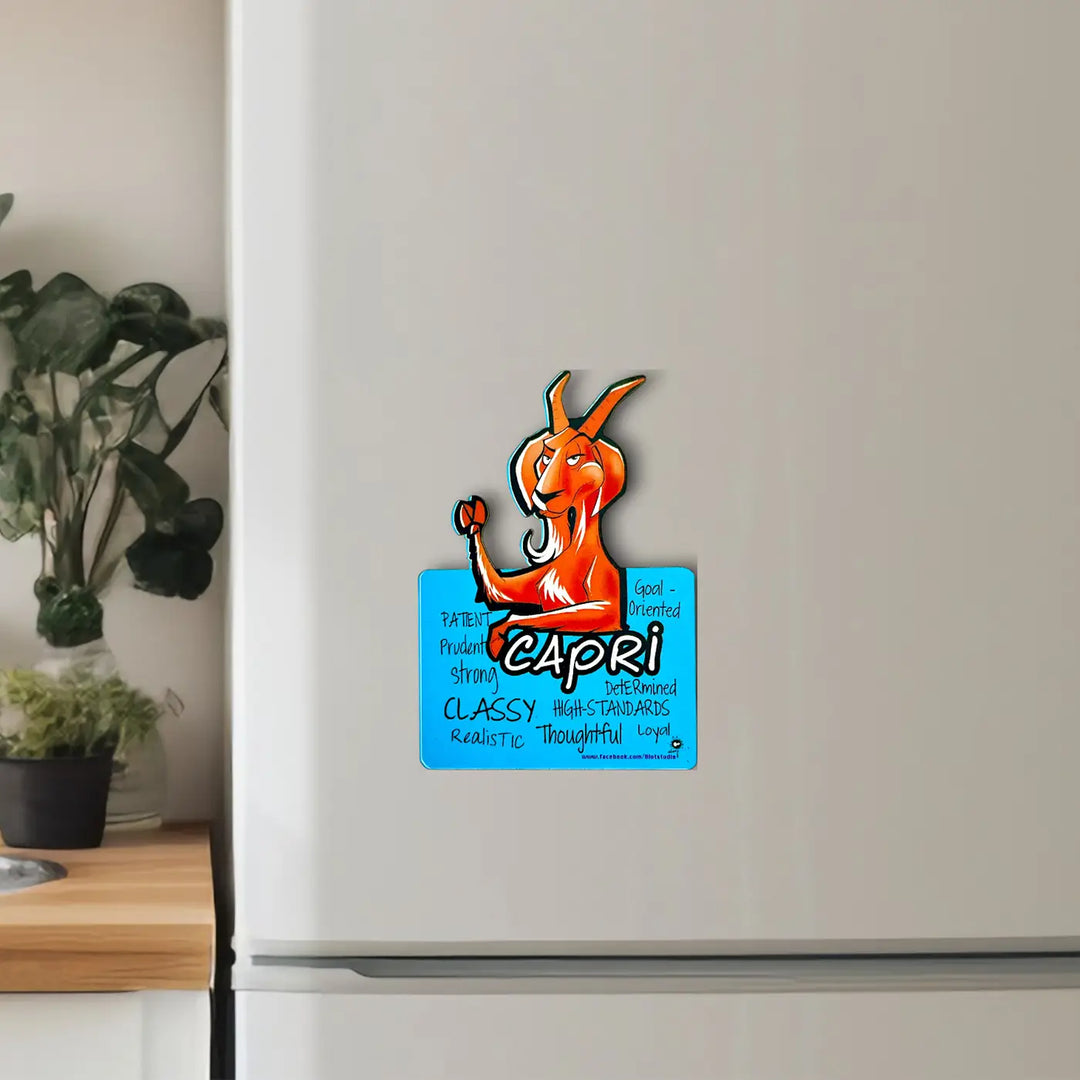 Printed Capricorn Zodiac Sign MDF Wood Fridge Magnet