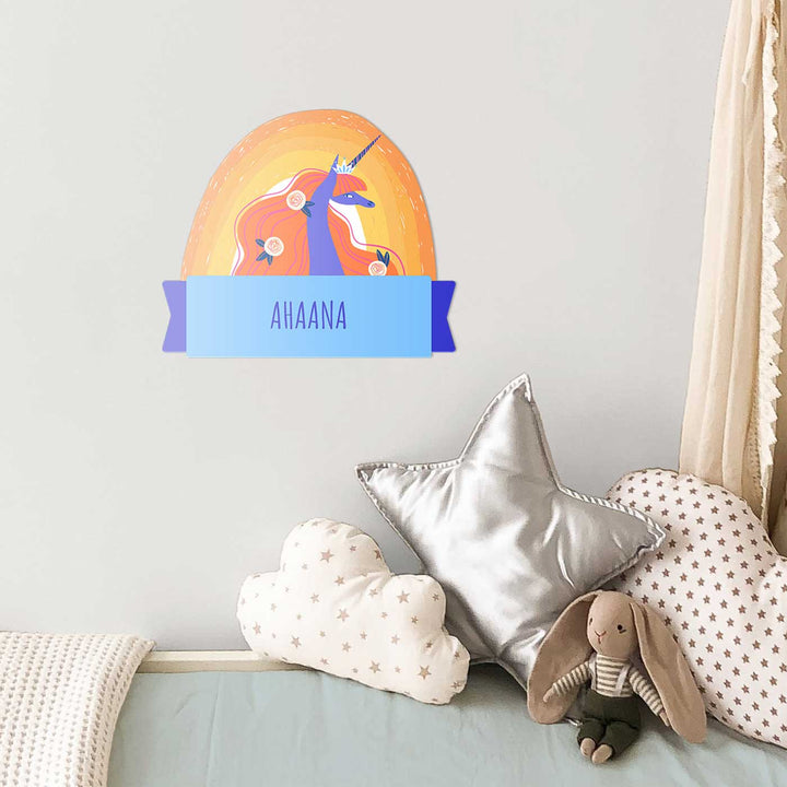 Personalized Magical Unicorn Theme Acrylic Kids Name Plate