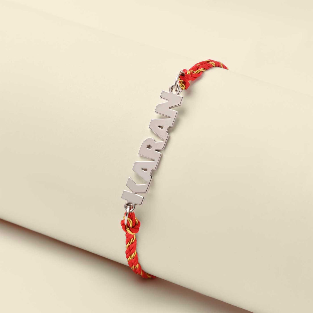 Personalized Handmade Bold Design Metal Rakhi