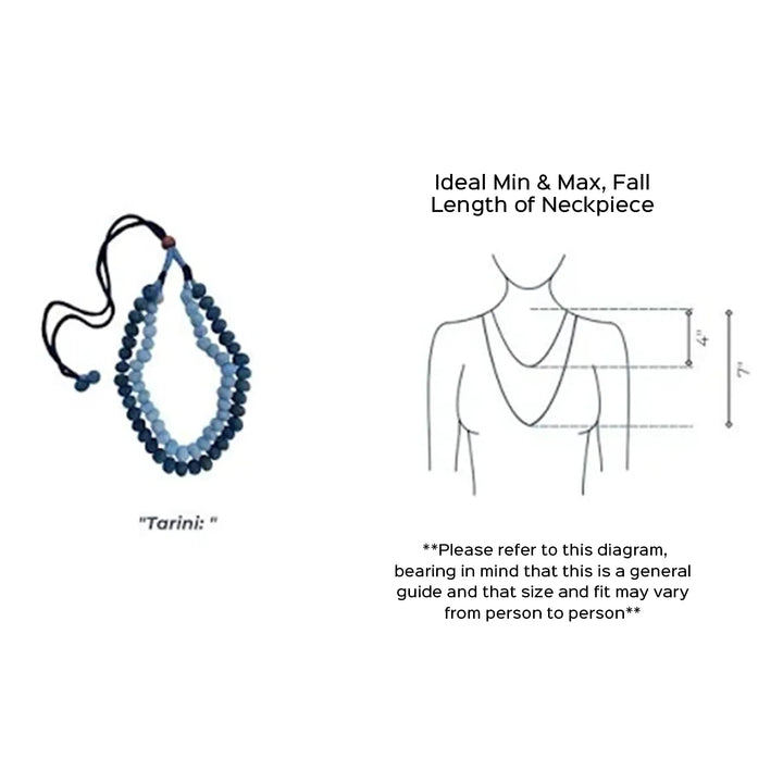 Upcycled Hand Embroidered Denim Tarini Eco-Friendly Necklace