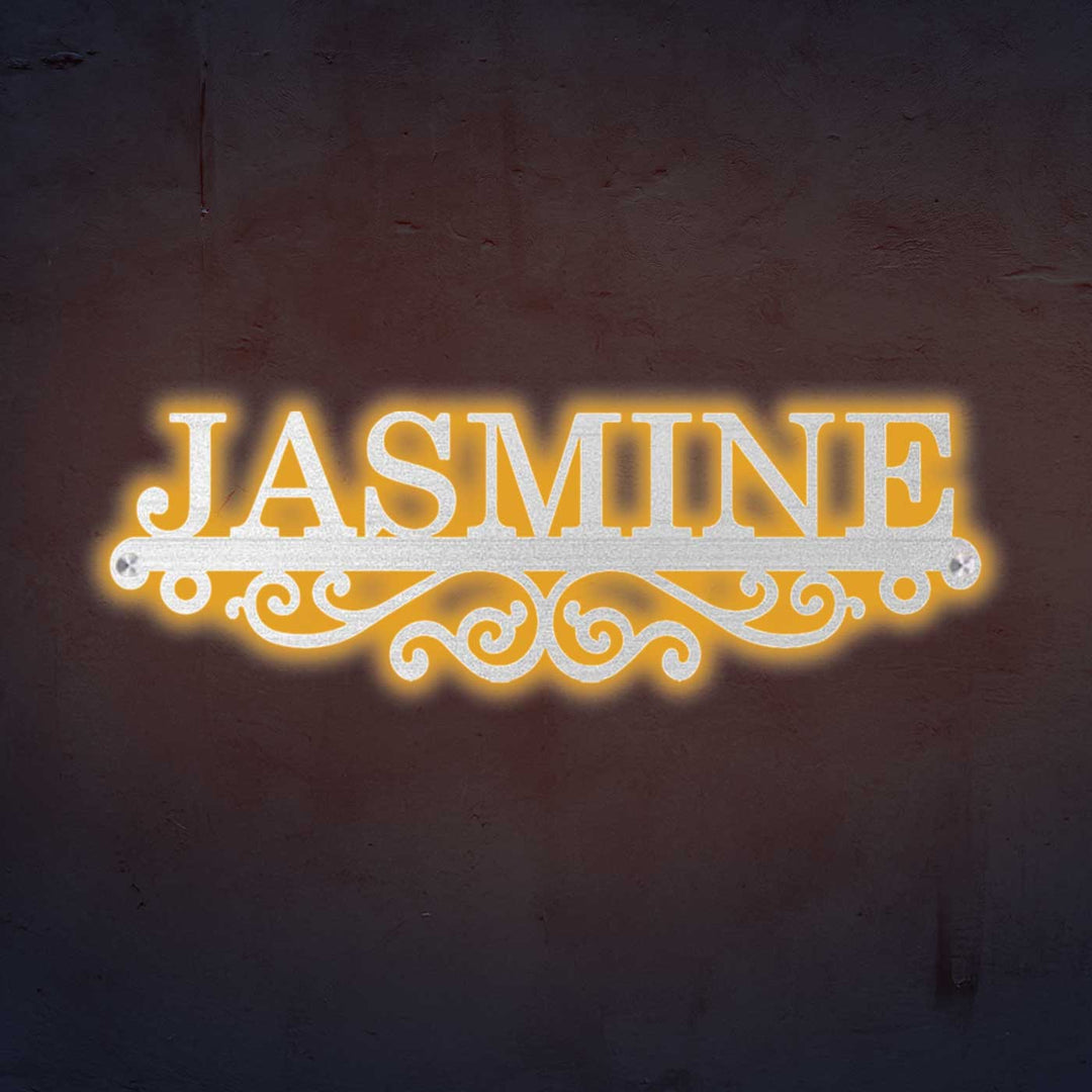 Personalized Laser Cut Minimal Design Steel Name Plate