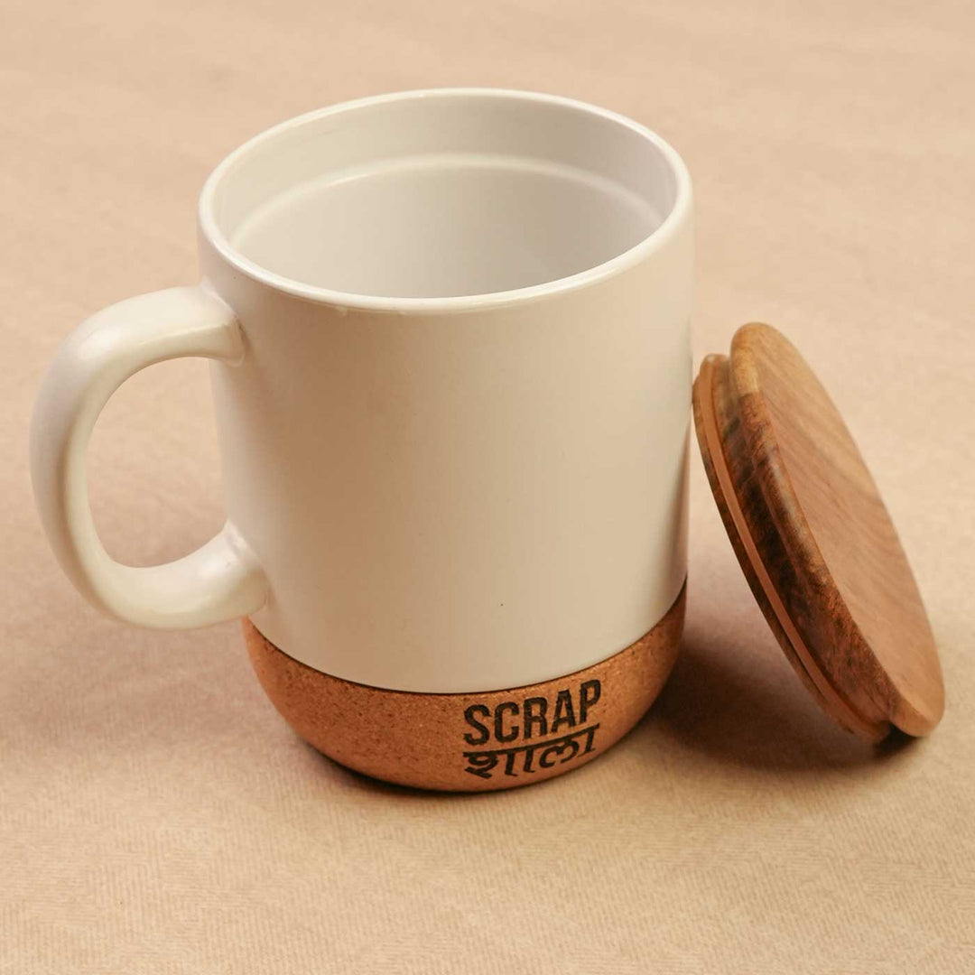 Handmade Sukoon Gift Hamper | Includes Cork Ceramic Mug, Evil Eye Wooden Coasters, Seed Card And Outer Box