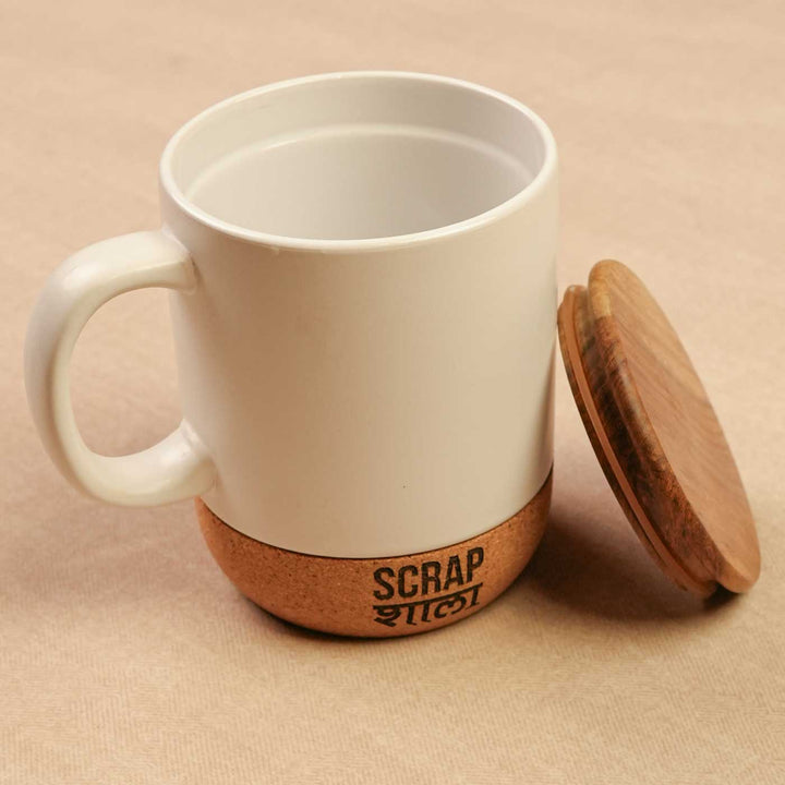 Handmade Sukoon Gift Hamper | Includes Cork Ceramic Mug, Evil Eye Wooden Coasters, Seed Card And Outer Box