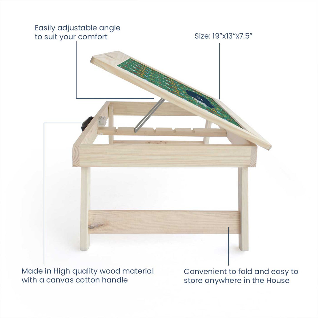 Personalized Into The Wild Theme Wooden Foldable Desk