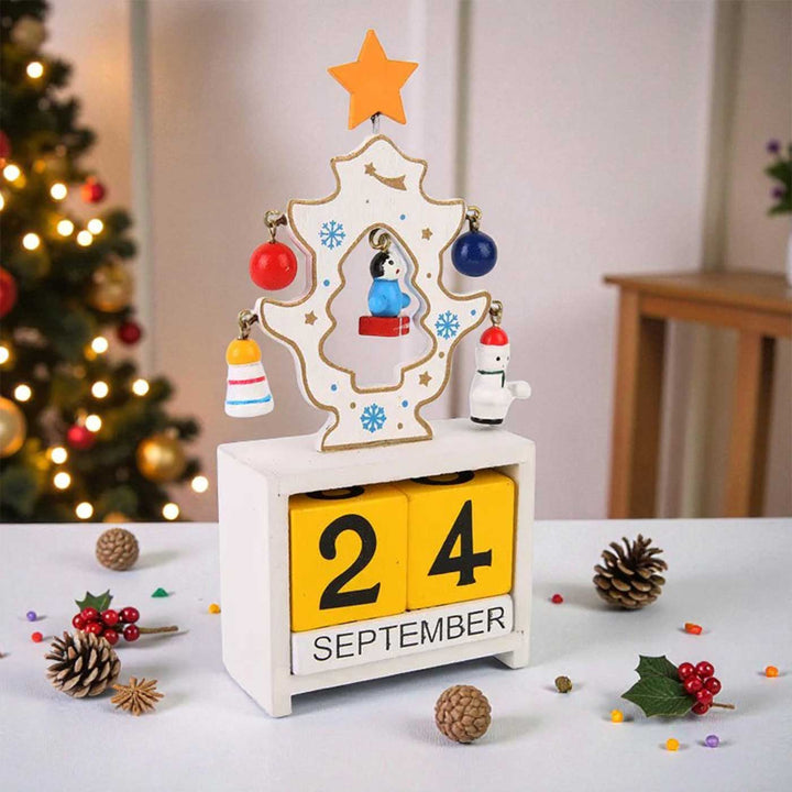 Handmade Wooden Count Down To Merry Day White DIY Advent Calendar