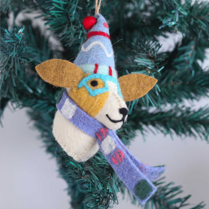 Fido The Fashionista Felt Ornament For Christmas Tree Decoration