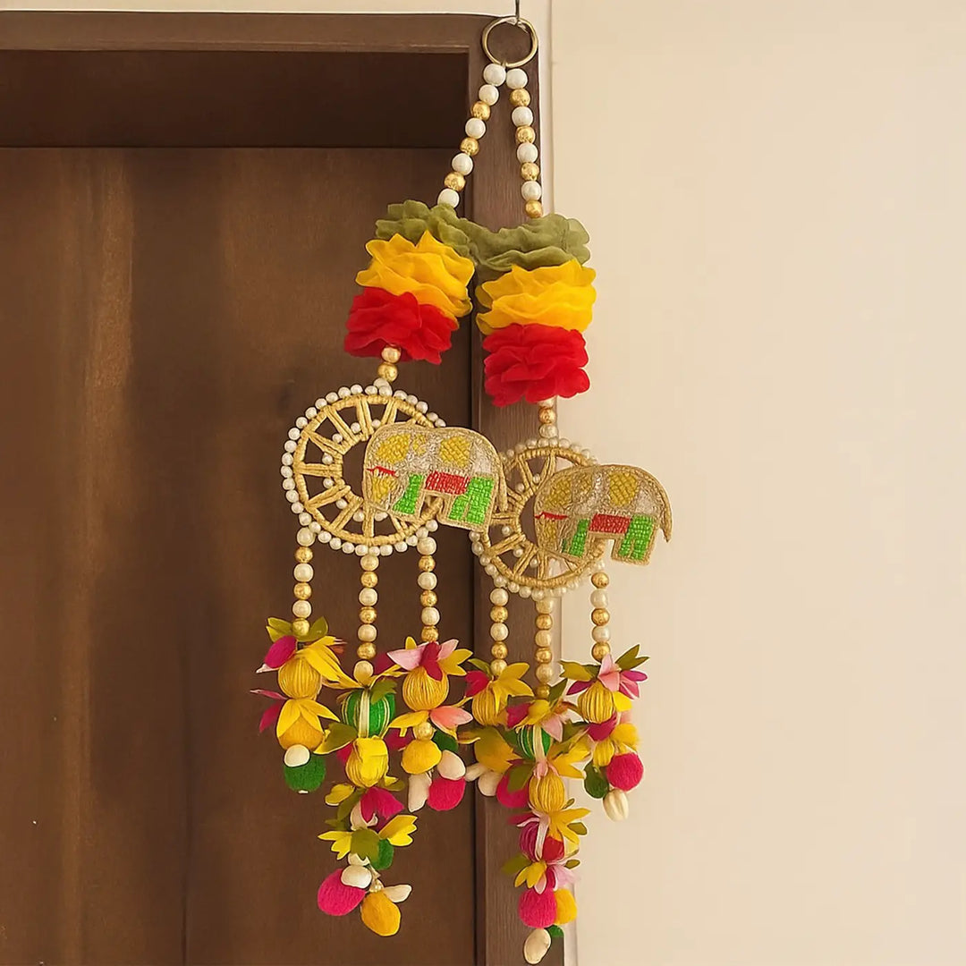 Handmade Decorative Floral Elephant Hanging
